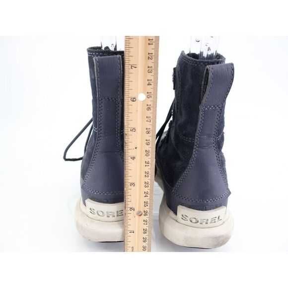 Sorel Kids' Explorer Waterproof Lace-Up Boot Blue Tall Winter Size 3 Leather - Picture 6 of 11